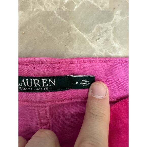 Lauren Ralph Lauren Women's 2P Barbie Hot Pink Premier Skinny Cropped Jeans Rare - Picture 3 of 5
